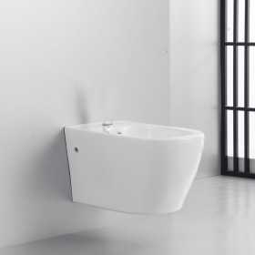 Bidet Ceramica Sospeso Scarico a Parete Bianco Lucido Modello Jump