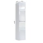 Colonna Luis per mobile bagno con 2 ante e 2 ripiani in vetro cm 162x40x32