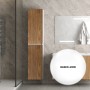 Colonna Luis per mobile bagno con 2 ante e 2 ripiani in vetro cm 162x40x32