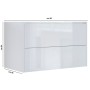 Base porta lavabo Marano Nordikflat con due cassetti cm 90x45x54