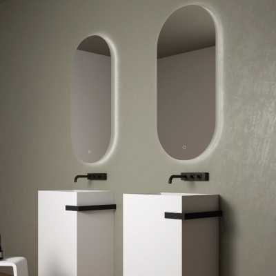 Specchio Led Ovale Retroilluminato Con Interruttore Touch