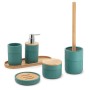 Porta scopino serie Pucket d'appoggio in resina e bambu' per bagno