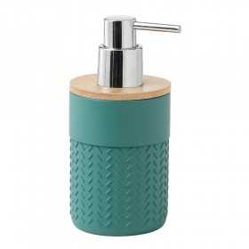 Dosasapone dispenser serie Pucket d'appoggio in resina e bambu' per bagno