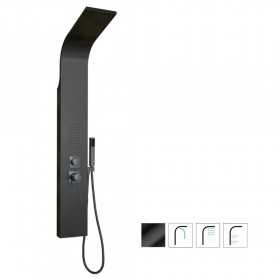 Colonna Doccia Attrezzata Jungle in Acciaio Nero Opaco Con Cascata Ix Box Shower