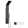 Colonna Doccia Attrezzata Jungle in Acciaio Nero Opaco Con Cascata Ix Box Shower