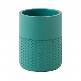 Porta spazzolini serie Pucket d'appoggio in resina e bambu' per bagno