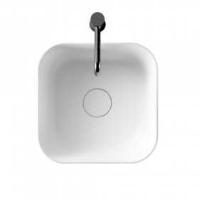 Lavabo da Appoggio Meg Quadrato in Ceramica Bianco Opaco Lullaby 