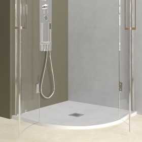 Piatto Doccia Curvo In Marmo Resina Greta Finitura Cemento H 25 mm Ix Box Shower 