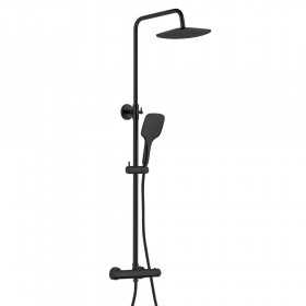 Colonna Doccia Attrezzata Nero Opaco OLIMPIA Con Termostatico Ix Box Shower 