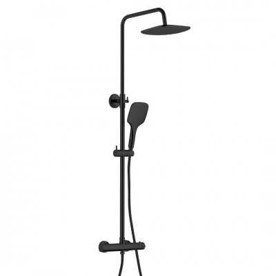 Colonna Doccia Attrezzata Nero Opaco OLIMPIA Con Termostatico Ix Box Shower 