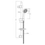 Saliscendi Doccia in Ottone Cromato 5 Getti Anticalcare Flash Ix Box Shower 