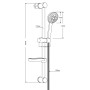 Saliscendi Doccia in Ottone Cromato New Varianta 5 Getti Ix Box Shower 