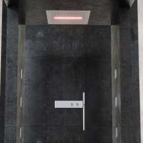 Soffione Doccia Quadrato a LED ad Incasso a Soffitto Cromo Lucido Ix Box Shower 