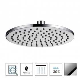 Ix Box Shower Soffione Doccia Tondo in Ottone Cromato 8 millimetri