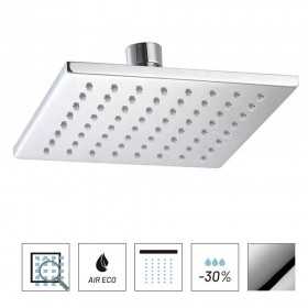 Soffione Doccia Quadrato in Ottone Cromato 8 millimetri Ix Box Shower 