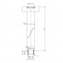 Braccio Doccia a Soffitto Tondo Ottone Cromato Lucido Ix Box Shower 