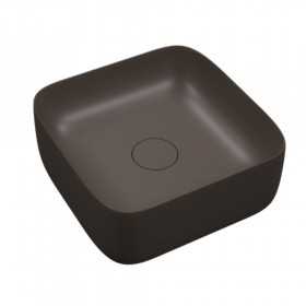 Lullaby Lavabo da Appoggio Meg Quadrato in Ceramica Caffe Opaco