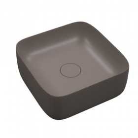 Lavabo da Appoggio Meg Quadrato in Ceramica Grigio Opaco Lullaby 