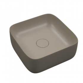Lavabo da Appoggio Meg Quadrato in Ceramica Sabbia Opaco Lullaby