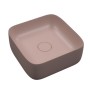 Lavabo da Appoggio Meg Quadrato in Ceramica Rosa Opaco Lullaby 
