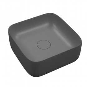 Lullaby Lavabo da Appoggio Meg Quadrato in Ceramica Cenere Opaco