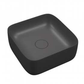Lavabo da Appoggio Unica Quadrato in Ceramica Antracite Opaco Lullaby 