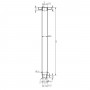 Braccio Doccia a Soffitto Quadrato Ottone Cromato Lucido Ix Box Shower