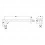 Braccio Doccia a Parete in Ottone Cromato Sezione Quadrata Ix Box Shower 