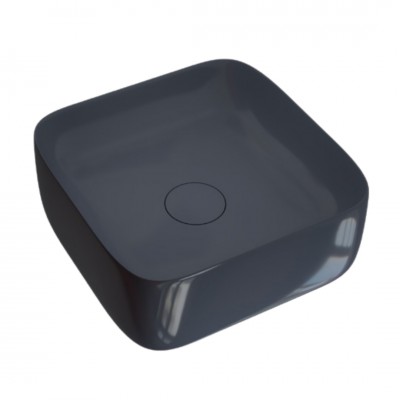 Lavabo da Appoggio Meg Quadrato in Ceramica Mirto Lucido Lullaby