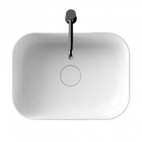 Lavabo da Appoggio Meg Rettangolare in Ceramica Bianco Opaco Lullaby