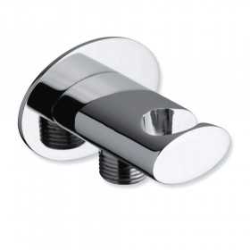 Supporto a Muro Porta Doccino con Presa Acqua in Ottone Cromato Ix Box Shower 