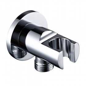 Supporto Tondo Presa Acqua Porta Doccino in Ottone Cromato Ix Box Shower 