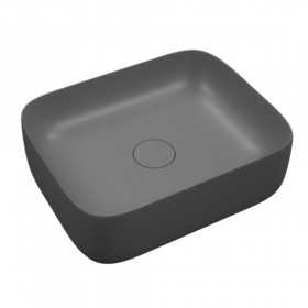 Lavabo da Appoggio Meg Rettangolare in Ceramica Cenere Opaco Lullaby