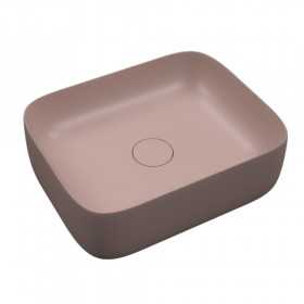Lavabo da Appoggio Meg Rettangolare in Ceramica Rosa Opaco Lullaby