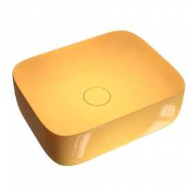 Lavabo da Appoggio Unica Rettangolare in Ceramica Miele Lucido Lullaby