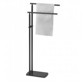 Piantana porta salviette per il bagno colore nero opaco serie Ischia