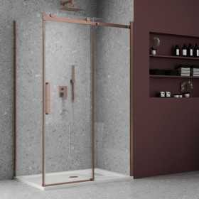 Lato fisso per Barclay BMA920GDR Cristallo 8 millimetri Oro Rosa Lucido Ix Box Shower