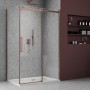 Ix Box Shower Lato fisso per  Barclay BMA920GDR Cristallo 8 millimetri Oro Rosa Lucido