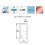 Ix Box Shower Lato fisso per  Barclay BMA920GDR Cristallo 8 millimetri Oro Rosa Lucido