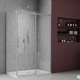 Ix Box Shower Lato fisso per Barclay BMA920NK Cristallo 8 millimetri Nickel Spazzolato