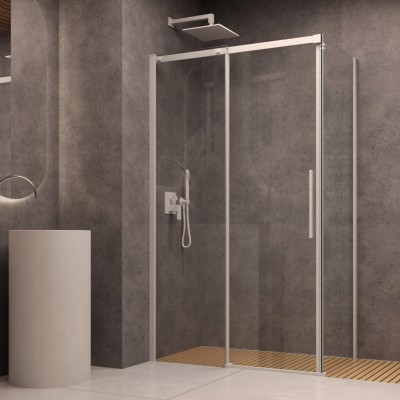 Lato fisso Birkey Bianco Opaco LFBMA110WHM Cristallo 8 millimetri Ix Box Shower