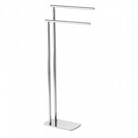 Piantana porta salviette per il bagno acciaio inox cromata lucida serie Ischia