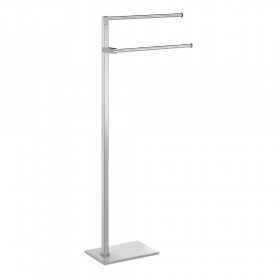 Porta salviette a piantana per il bagno acciaio inox cromata lucida serie Capri