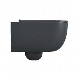 Bloom Vaso Ceramica Sospeso Scarico a Parete Senza Brida Colore Nero Opaco