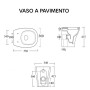 Vaso a Pavimento Ceramica Bianco Lucido Completo Di Fissaggi modello Jump 