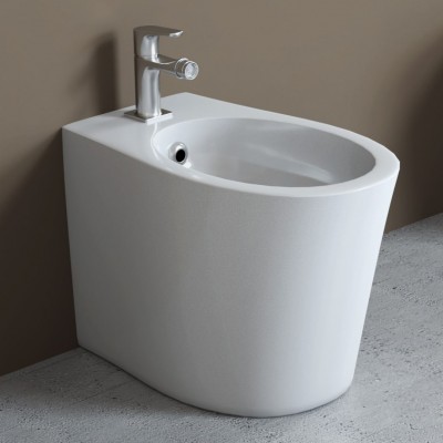 Garden Bidet Ceramica a Pavimento Filo Parete Colore Bianco Lucido