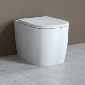 Time Vaso Ceramica a Pavimento Filo Parete Senza Brida Colore Bianco Lucido