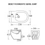Bidet a Pavimento Ceramica Bianco Lucido Completo Di Fissaggi Modello Jump