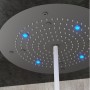 Soffione Doccia a LED ad Incasso a Soffitto in Nero Opaco Tondo mm 400 Ix Box Shower 