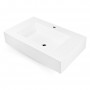 Top Lavabo Sospeso Gaia in Marmo Resina Finitura Asfalto colore Bianco Lullaby 